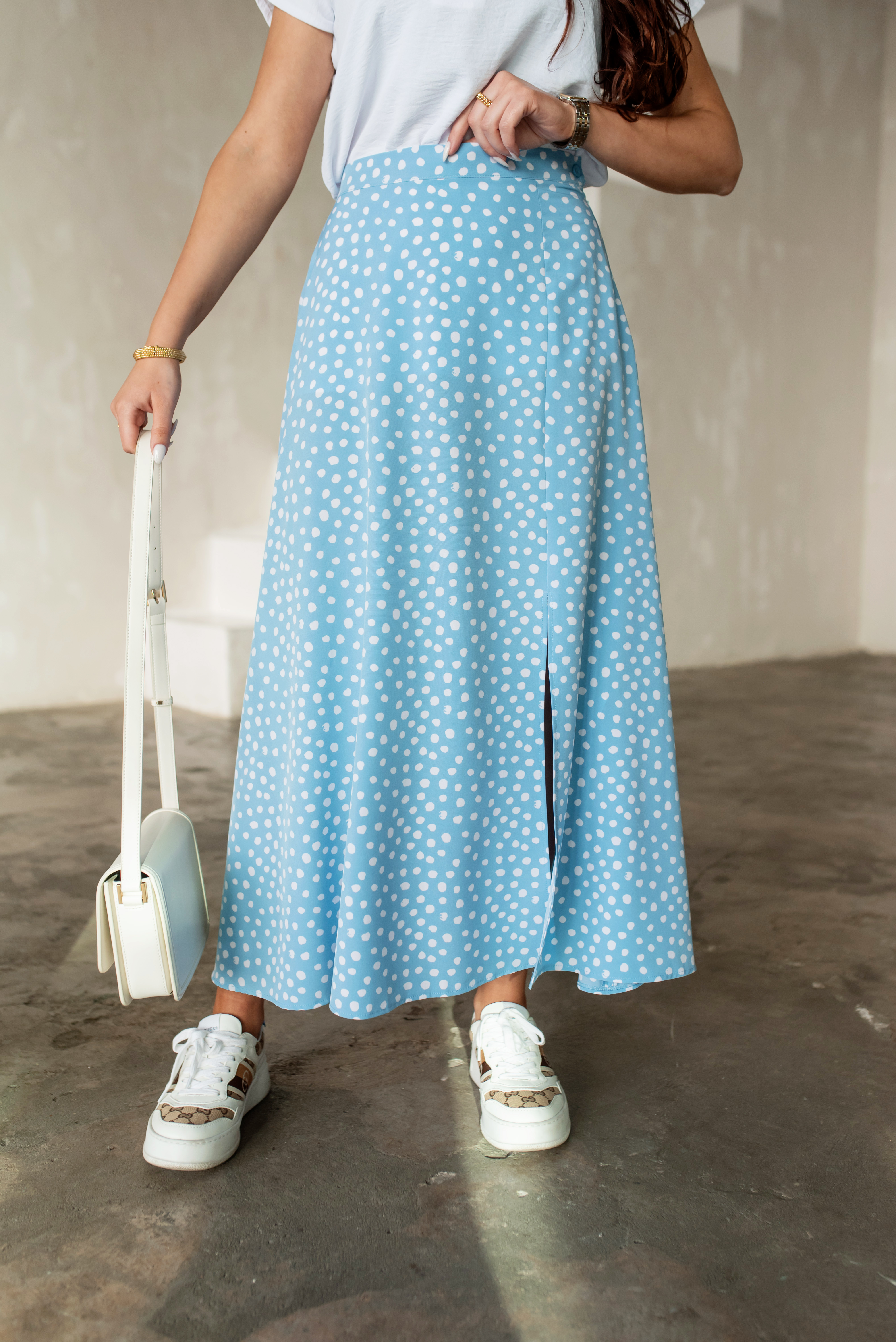 Картинка Спідниця максі блакитна з принтом